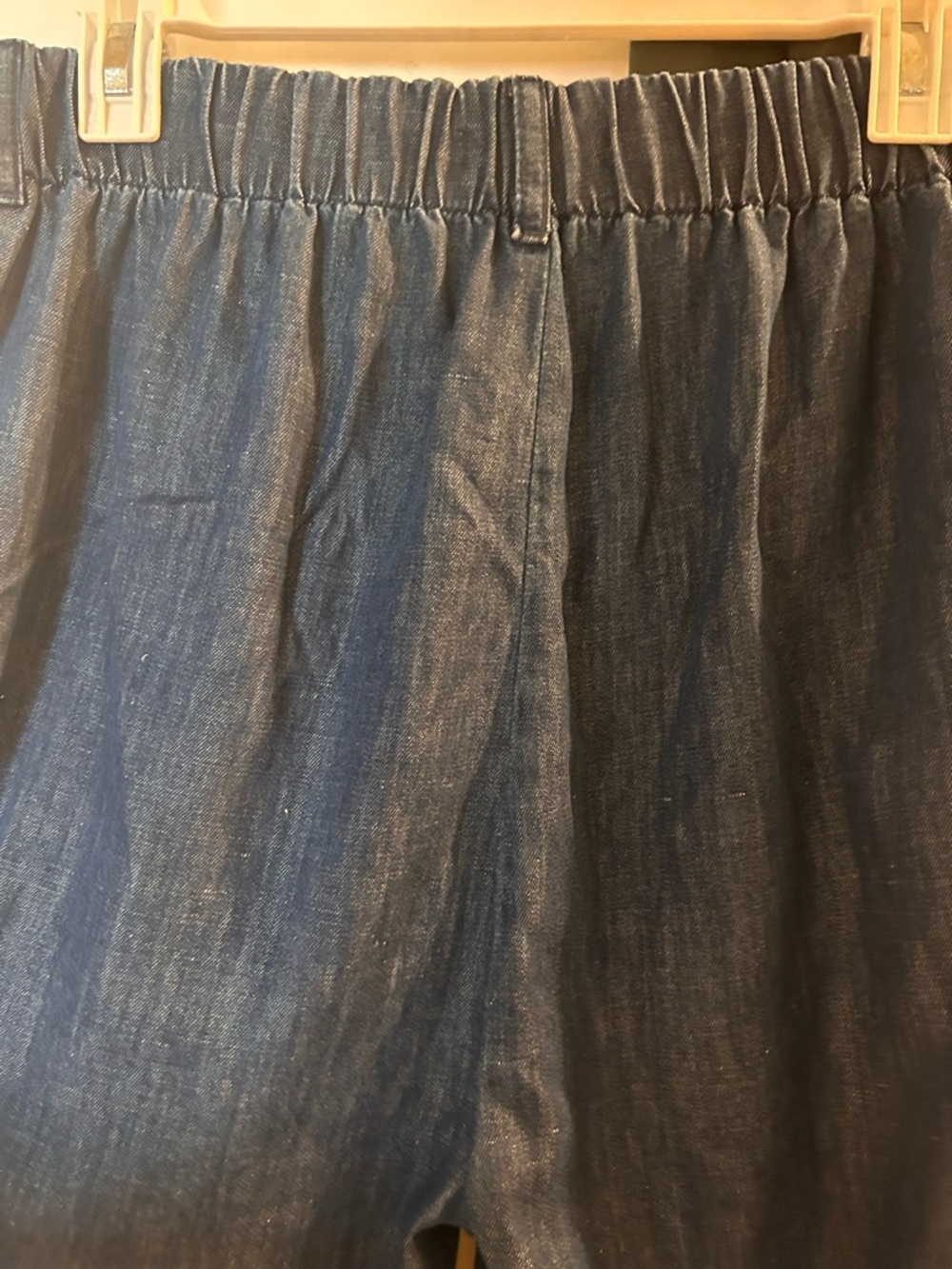 Ruti High-Rise Wide-Leg Trouser Jeans - Dark Blue Chambray-Style, like new - Picture 11 of 14